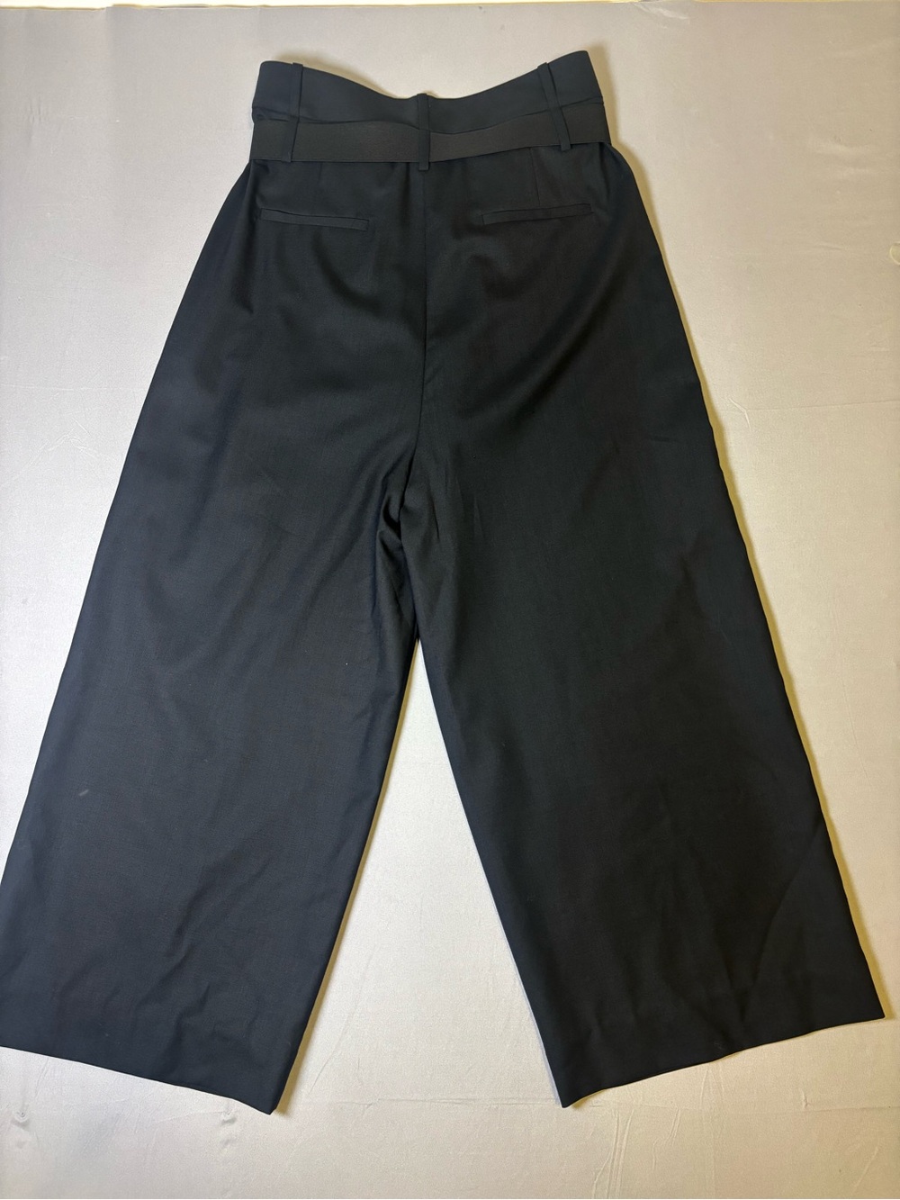 Tibi Wide Leg High Serge Pleated Paperback Belted Trousers in Black Size 6 - Picture 8 of 14